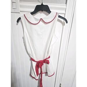 American Girl BeForver Youth XL 18/20 White Dress Red Belt Girl